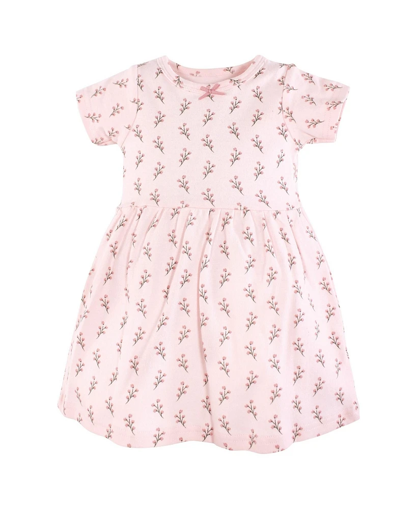 Hudson Baby Girls Cotton Dresses, Soft Painted Floral, 12-18 Months