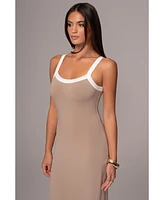 Jluxlabel Plus White Francesca Contrast Maxi Dress