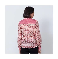 Etcetera Women's Pink Floral Print Blouse Red Thistle