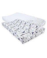 Touched by Nature Baby Boy Cotton Changing Pad Cover, Dino, One Size