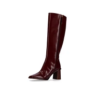 East Sleek Burgundy Leather Boots