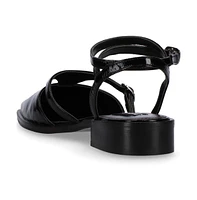 Aveline Black Leather Ballet Flats