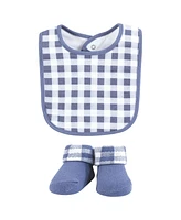 Hudson Baby Infant Boy Cotton Bib and Sock Set, Little Brown Bear, One Size