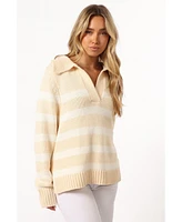 Petal and Pup Women's Shea Striped Collar Knit Sweater