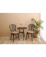 Best-selling 3-pc rust-resistant aluminum bistro set w/ cushions