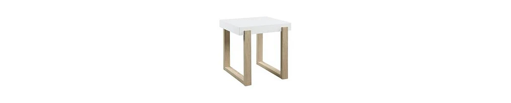 Rectangular Side Table with Thick Tabletop – Sleek High Gloss Design