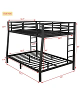 Metal Full Xl over Queen Bunk Bed for Teens and Adults, Space-Saving/Noise Reduced/No Box Spring Needed