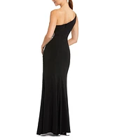 Mac Duggal Women's One Shoulder Jersey Gown With Embellished Cut Out