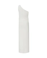 Quiz Women's Asymmetric Scuba Crepe Maxi Dress With 3D Floral Detail