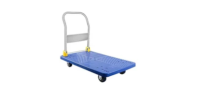 Platform Truck with 1320lb Weight Capacity and 360 Degree Swivel Wheels, Foldable Push Hand Cart for Loading and Storage