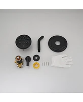 Single Handle 9-Spray Round Rain Shower Faucet 1.8 Gpm with Pressure Balance Valve in. Matte Black