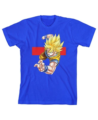 Dragon Ball Z Boys Youth Battle Mode Goku Royal Blue Graphic Tee- Xl
