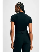 Isaac Mizrahi Women's Mock Neck Short Sleeve Sweater Top