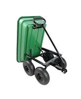 Folding car Poly Garden dump truck with steel frame, 10 inches. Pneumatic tire, 300 lb capacity body 55L