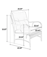 4-Pc Patio Set, Wicker Conversation Sofa & Chairs - Grey