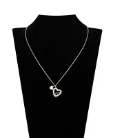 Unwritten Cubic Zirconia and Mother of Pearl Mom Open Heart Necklace