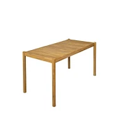 Spacious and Durable Acacia Wood Dining Table for Gatherings and Enjoyable Dining Experiences