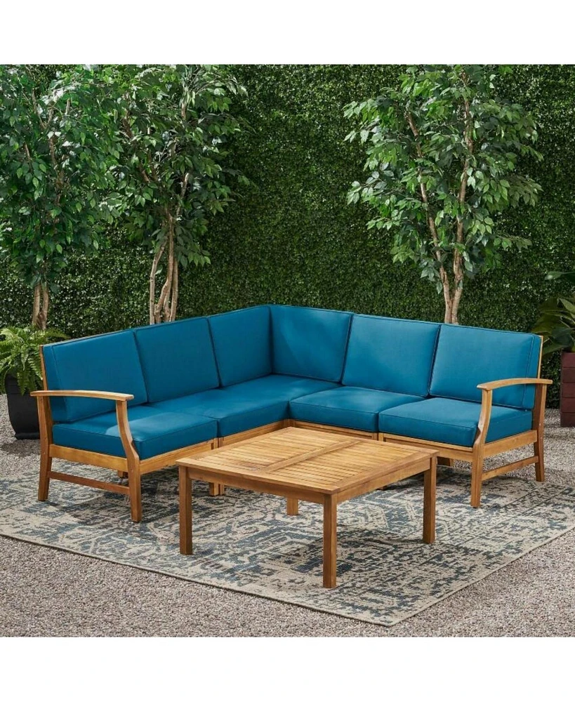 Modular Acacia Wood 7-Piece Outdoor Sectional Set