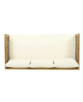 Acacia Wood 3-Seater Daybed & Coffee Table Set