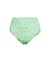 Lands' End Women's Tugless Scallop High Waisted Bikini Bottoms
