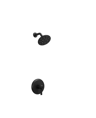 Single Handle 6-Spray Shower Faucet Set Trim Kit 1.8 Gpm with Valve and Filtered Shower Head in. Matte Black