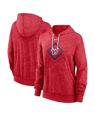 Nike Women's Red Washington Nationals Diamond Icon Gym Vintage Lightweight Hooded Top
