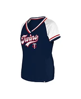 New Era Women's Navy Minnesota Twins Gameday Raglan V-Neck T-Shirt
