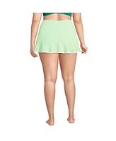 Lands' End Plus Pique Ruffle Hem Mini Swim Skirt