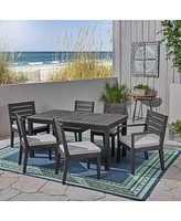 Acacia 7-Piece Expandable Dining Set, Gray