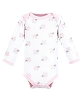 Luvable Friends Baby Girls Preemie Long Sleeve Bodysuits 3pk, Pink Sheep, Preemie