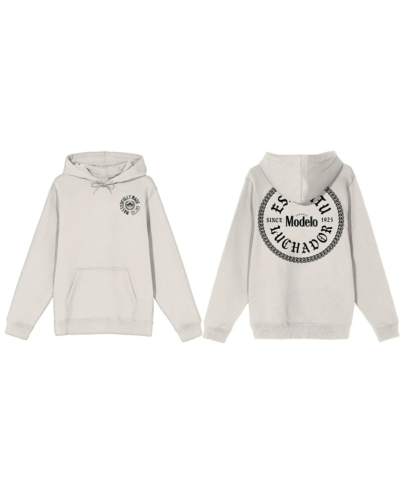 Modelo Men's Masterfully Made Pablo Dier Logo Long Sleeve Sand Adult Hooded Sweatshirt-3XL