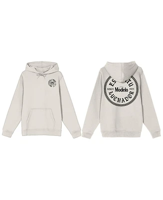 Modelo Men's Masterfully Made Pablo Dier Logo Long Sleeve Sand Adult Hooded Sweatshirt-3XL
