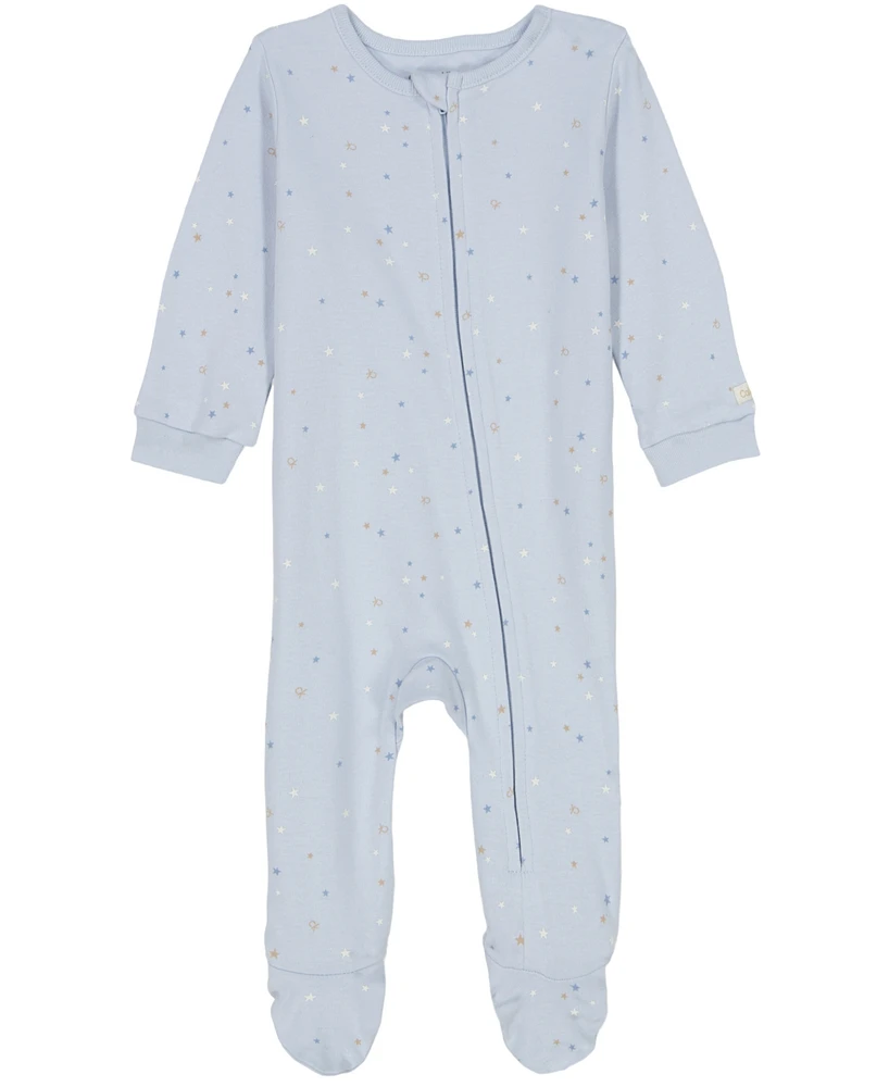 Calvin Klein Baby Boys Printed Knit Footed Zip-up Coverall