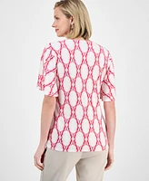 Jm Collection Women's Printed Square-Neck Top, Exclusively at Macy's