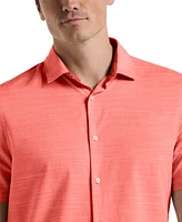 Perry Ellis Men's Cotton Dobby Short Sleeve Button-Front Shirt