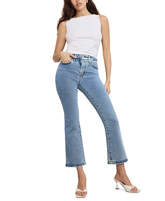 Good American Women's Legs Cropped Mini Boot Jeans