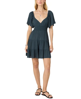 O'Neill Juniors' Layken Short-Sleeve Solid Mini Dress