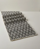 Tableau Black Zig Zag Runner, 72" x 14"