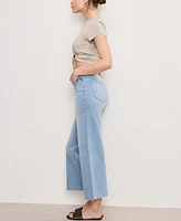 Good American Women's Waist Palazzo Crop Light Compression Jeans