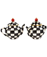 Mackenzie-Childs Courtly Checks Teapot Salt & Pepper Set