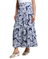 Jones New York Women's Floral Ruffle-Trim Maxi Skirt