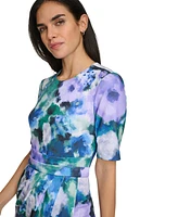 Calvin Klein Women's Watercolor-Print Sheath Dress
