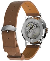 Timex Men's Mechanical Automatic Brown Leather Strap Watch, 40mm
