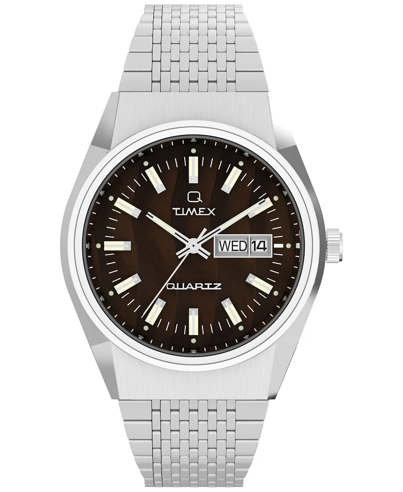 Timex Men's Analog Silver-Tone Stainless Steel Watch, 38mm
