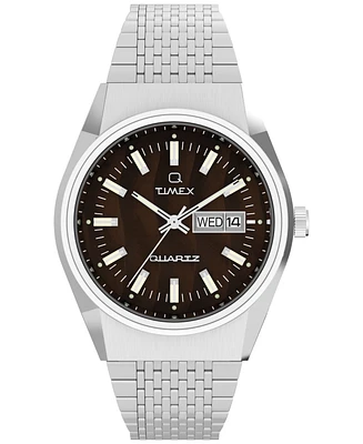 Timex Men's Analog Silver-Tone Stainless Steel Watch, 38mm