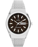 Timex Men's Analog Silver-Tone Stainless Steel Watch, 38mm