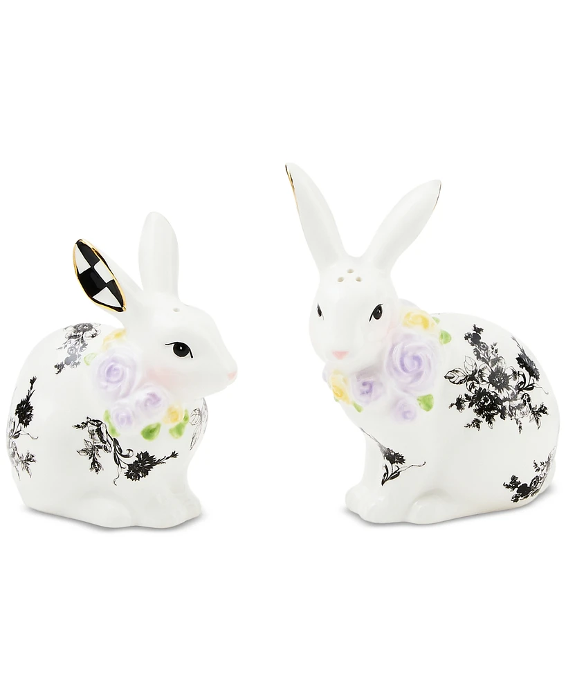 Mackenzie-Childs Butterfly Toile Bunny Salt & Pepper Set