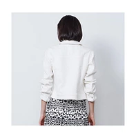 Etcetera Women's White Stretch Cotton Denim Jean Jacket Odyssey