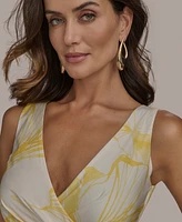 Donna Karan New York Women's Floral-Print Cotton A-Line Dress