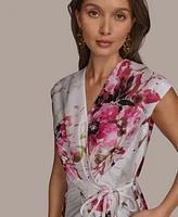 Donna Karan New York Women's Floral-Print Faux-Wrap Dress